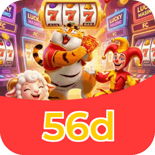 Plataforma 56d mostrando interface moderna, jogos certificados e recursos de segurança licenciados
